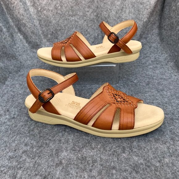 SAS Huarache Women's Leather Tripad Comfort Antique Tan Sandals - Picture 5 of 12